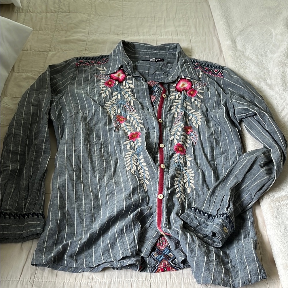 Johnny Was Workshop Tikal Shirt Size M